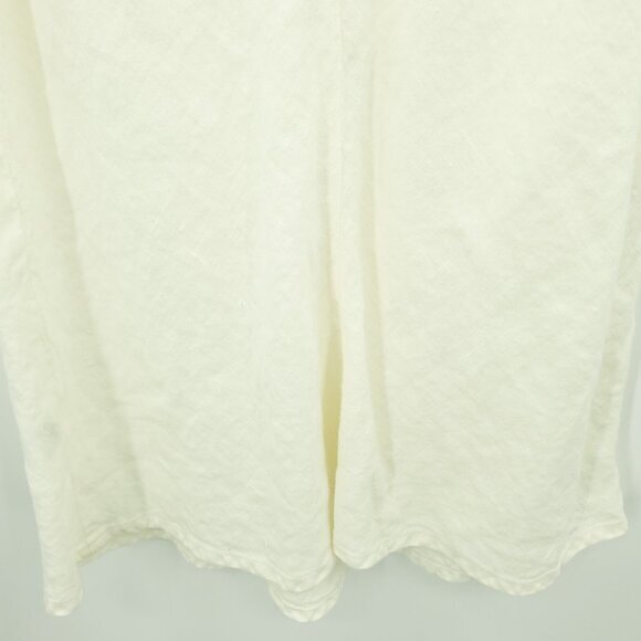 Flax 100% Linen Collared Sleeveless Top S Cream/Off-White - Picture 9 of 11